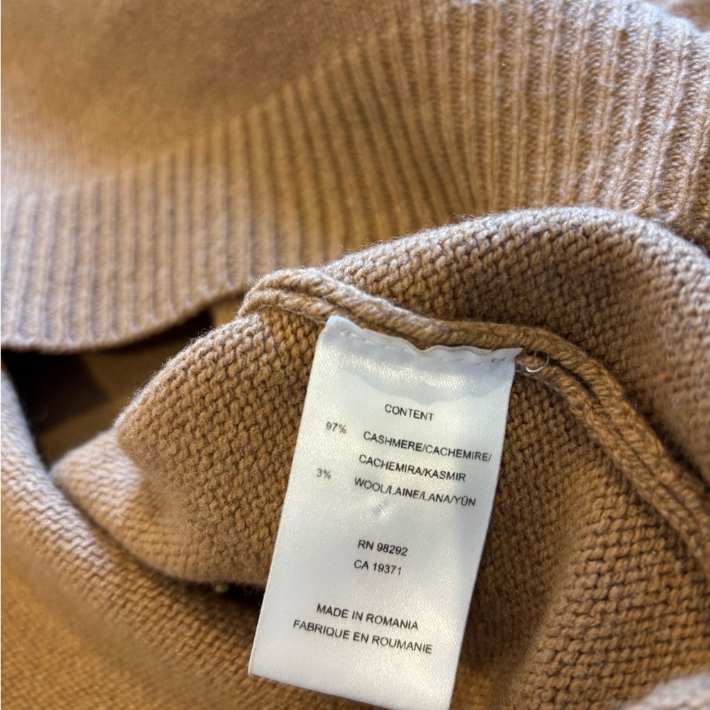 Tibi Recycled Cashmere Carre Oversized Sweater in Caramel - Picture 10 of 11